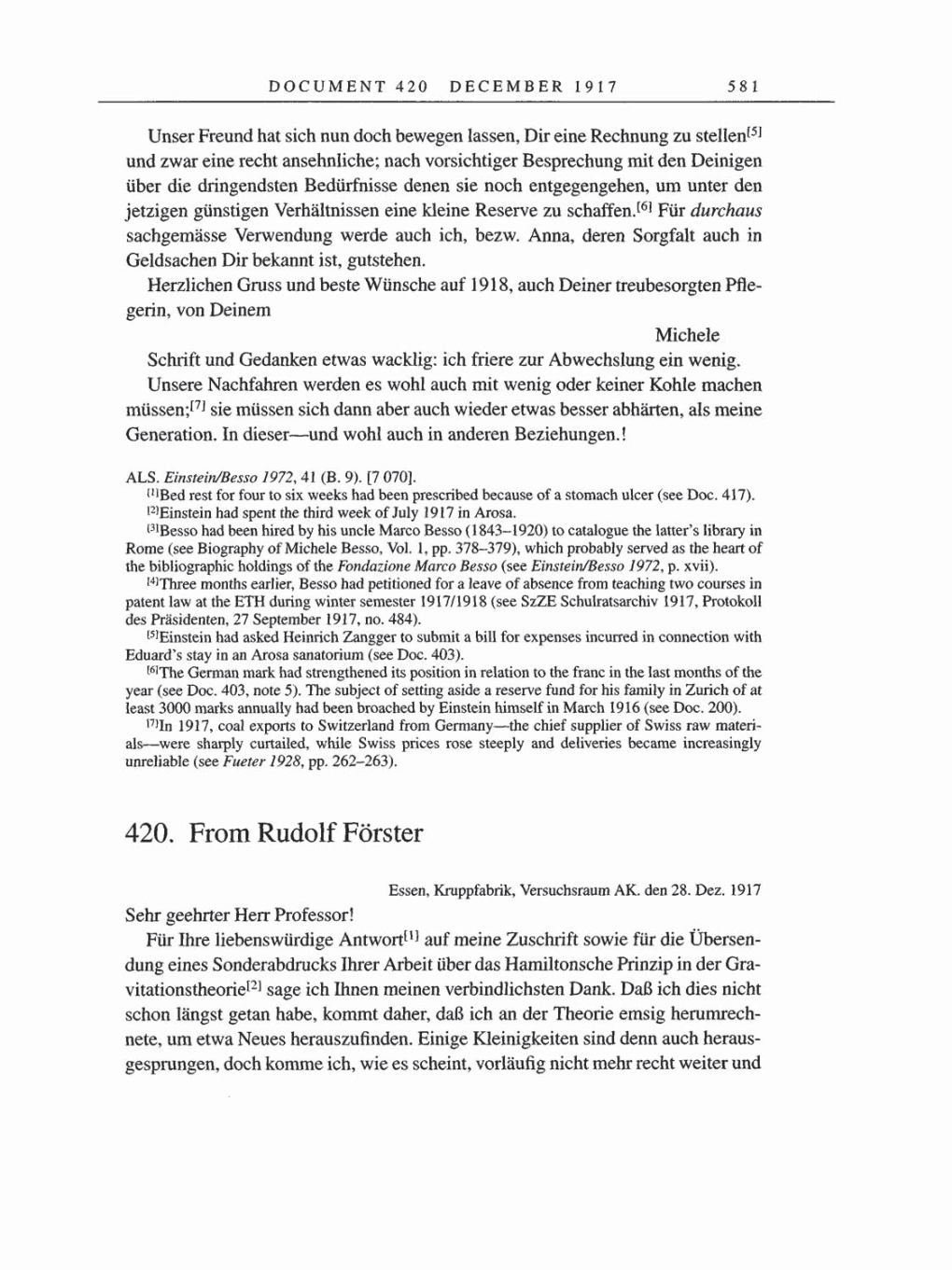 Volume 8, Part A: The Berlin Years: Correspondence 1914-1917 page 581