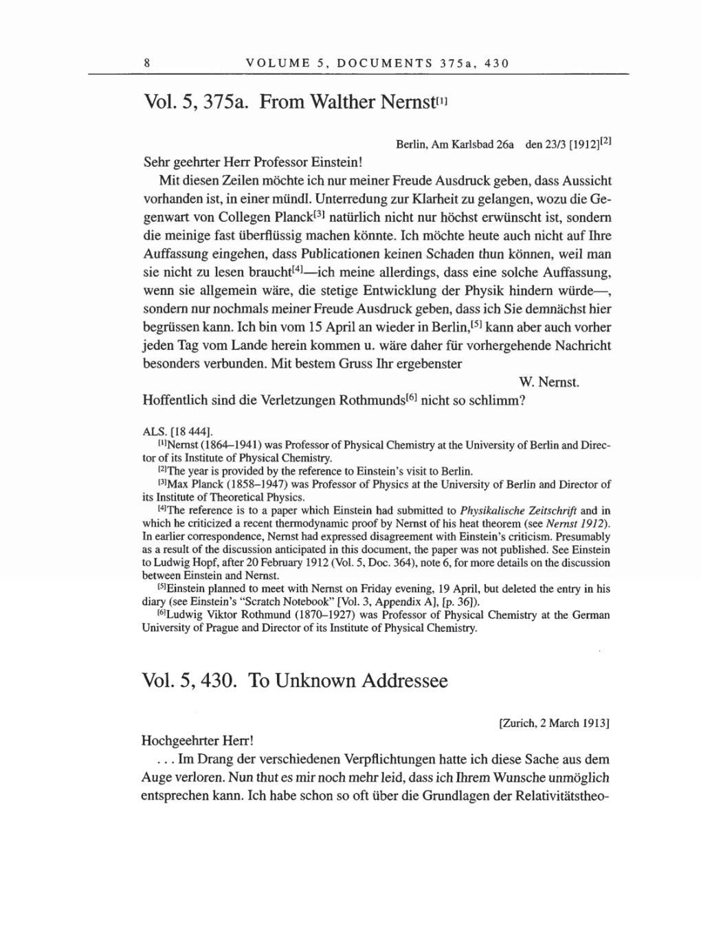 Volume 8, Part A: The Berlin Years: Correspondence 1914-1917 page 8