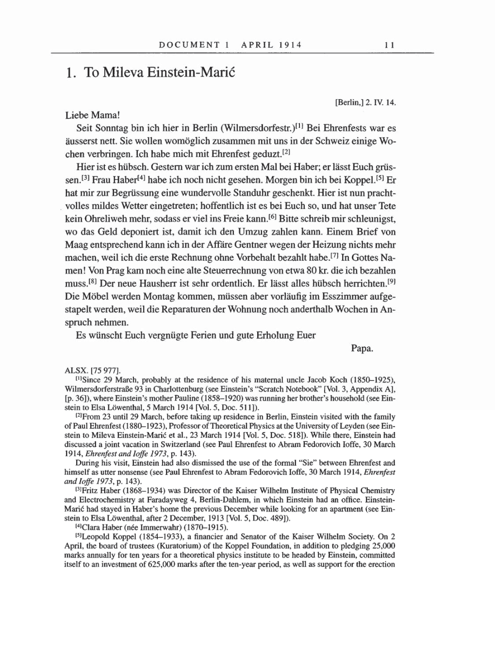 Volume 8, Part A: The Berlin Years: Correspondence 1914-1917 page 11