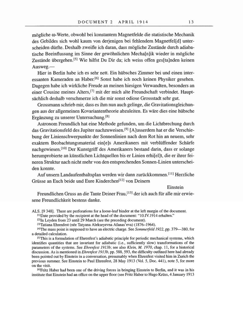 Volume 8, Part A: The Berlin Years: Correspondence 1914-1917 page 13