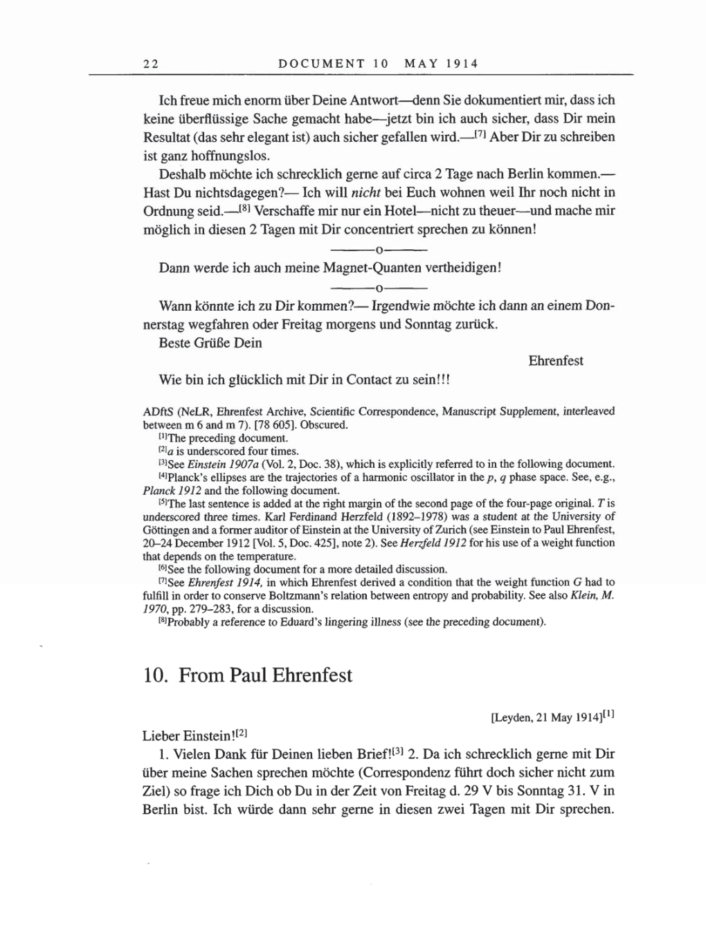 Volume 8, Part A: The Berlin Years: Correspondence 1914-1917 page 22