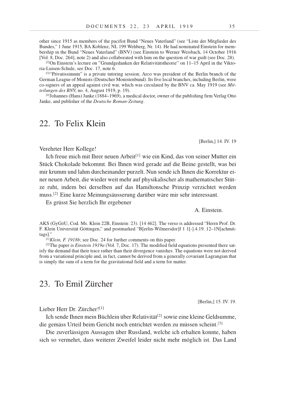 Volume 9: The Berlin Years: Correspondence January 1919-April 1920 page 35