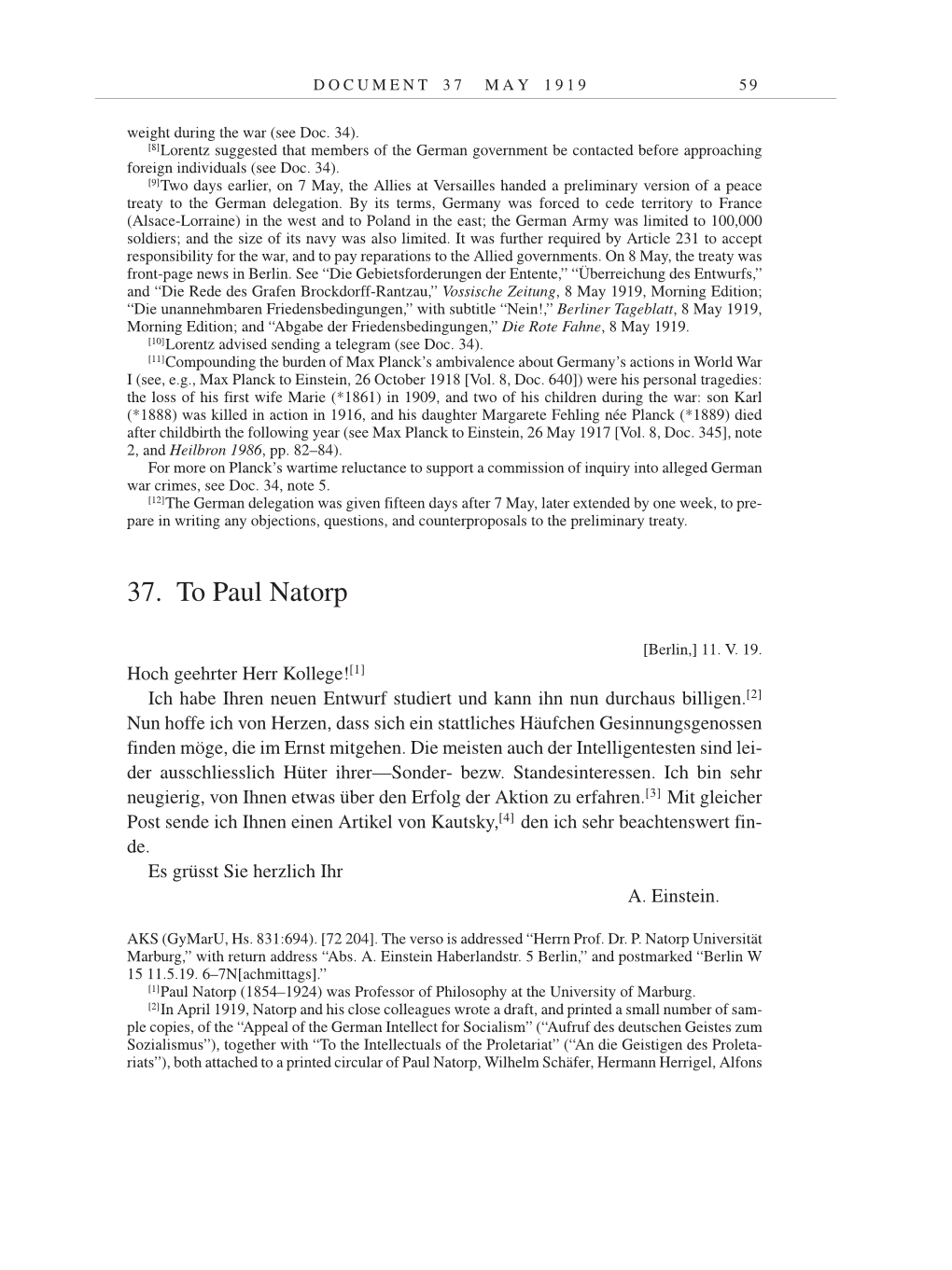 Volume 9: The Berlin Years: Correspondence January 1919-April 1920 page 59