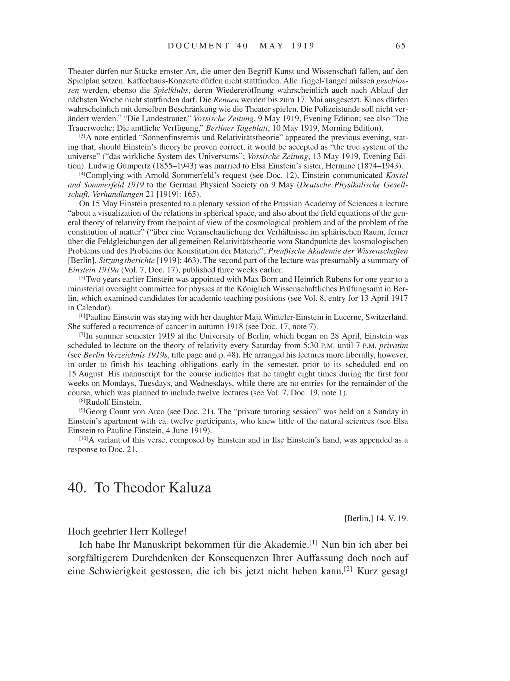 Volume 9: The Berlin Years: Correspondence January 1919-April 1920 page 65