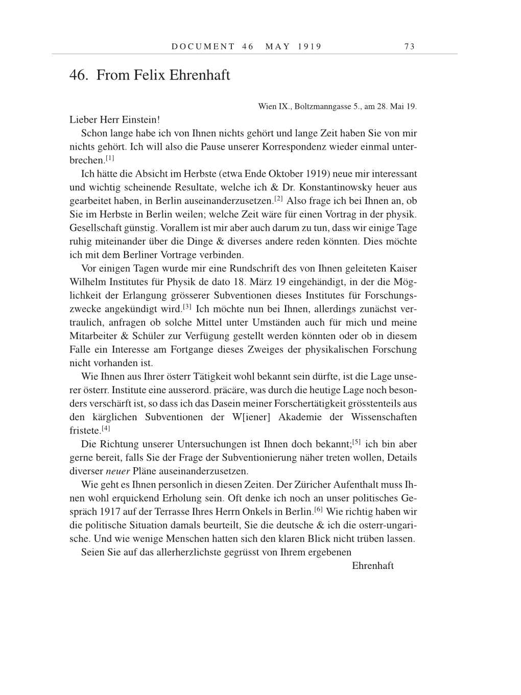 Volume 9: The Berlin Years: Correspondence January 1919-April 1920 page 73