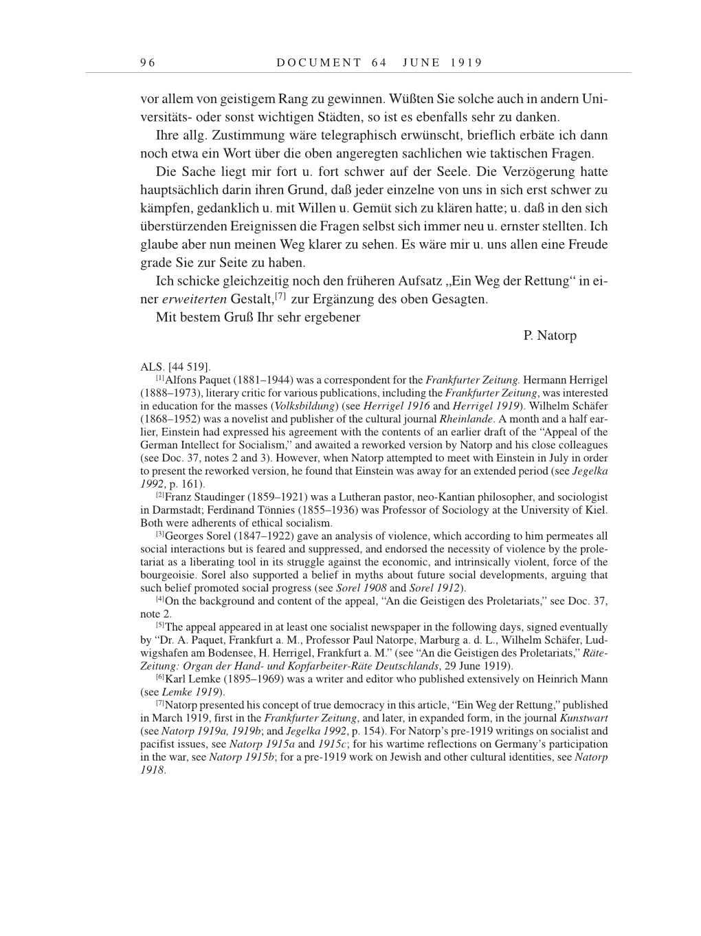 Volume 9: The Berlin Years: Correspondence January 1919-April 1920 page 96