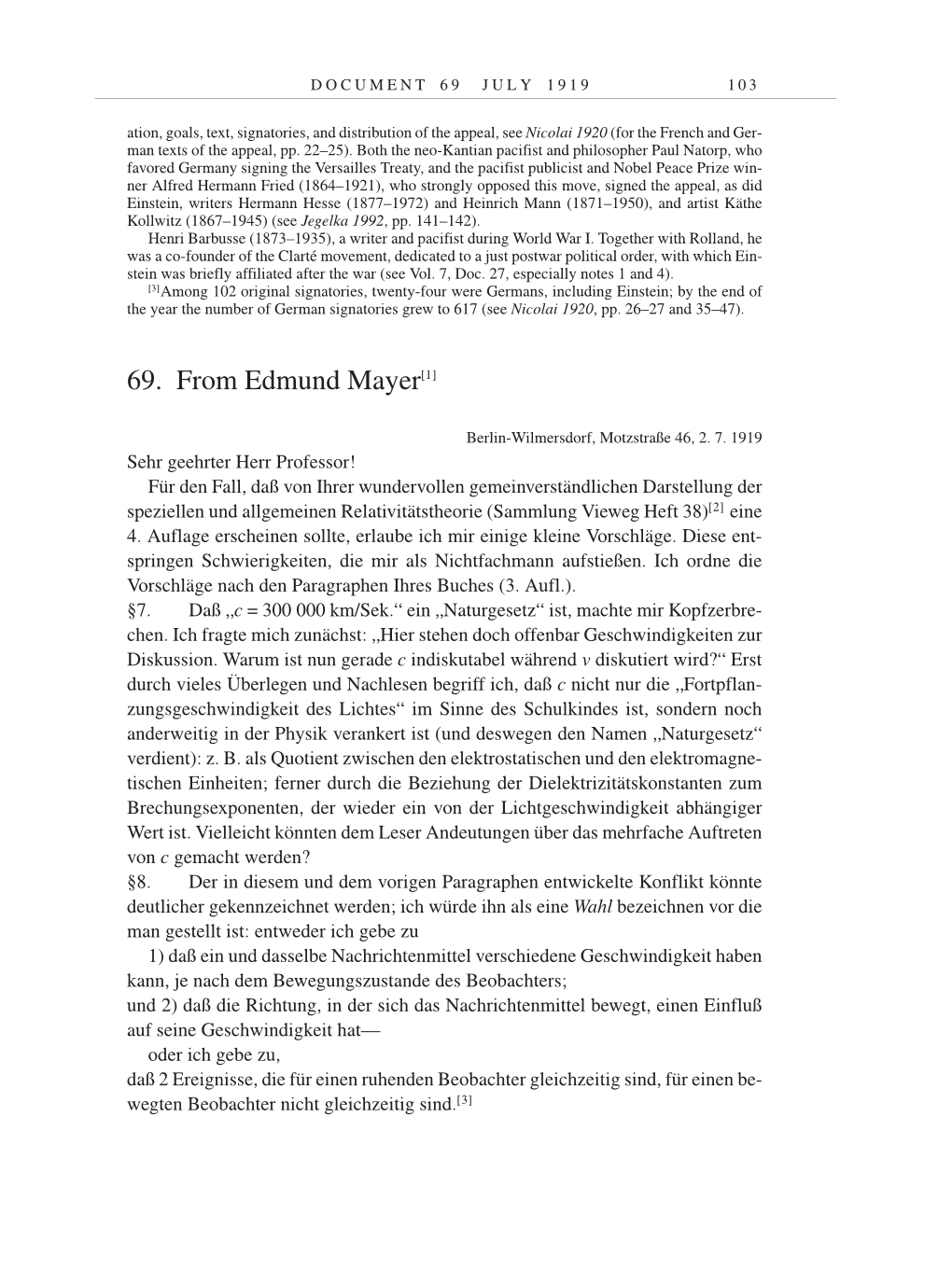 Volume 9: The Berlin Years: Correspondence January 1919-April 1920 page 103