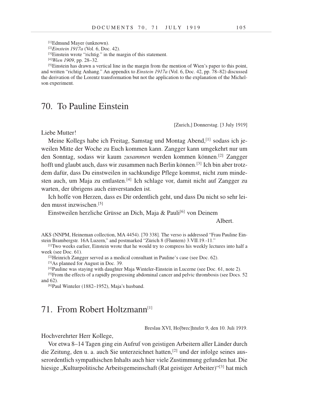 Volume 9: The Berlin Years: Correspondence January 1919-April 1920 page 105