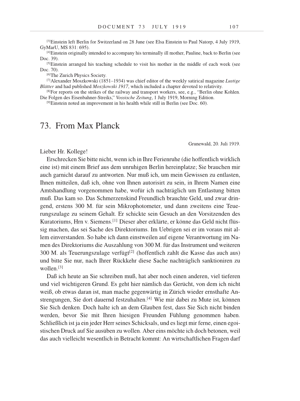 Volume 9: The Berlin Years: Correspondence January 1919-April 1920 page 107
