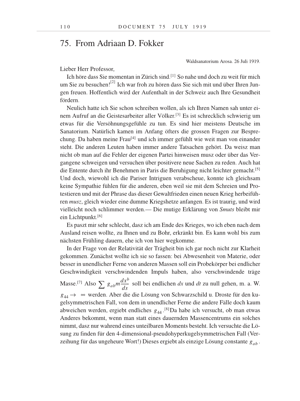 Volume 9: The Berlin Years: Correspondence January 1919-April 1920 page 110
