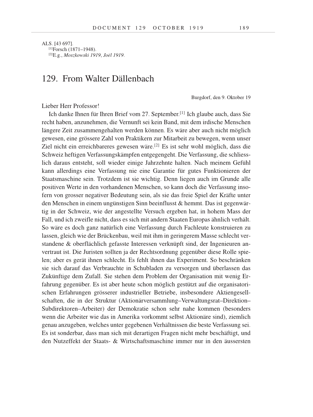 Volume 9: The Berlin Years: Correspondence January 1919-April 1920 page 189