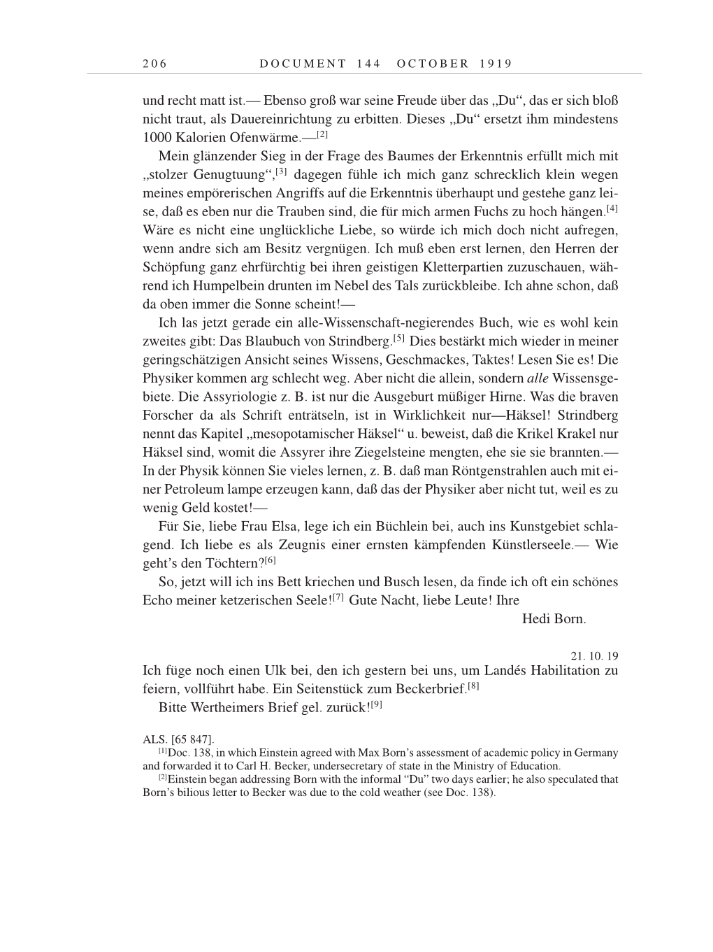 Volume 9: The Berlin Years: Correspondence January 1919-April 1920 page 206