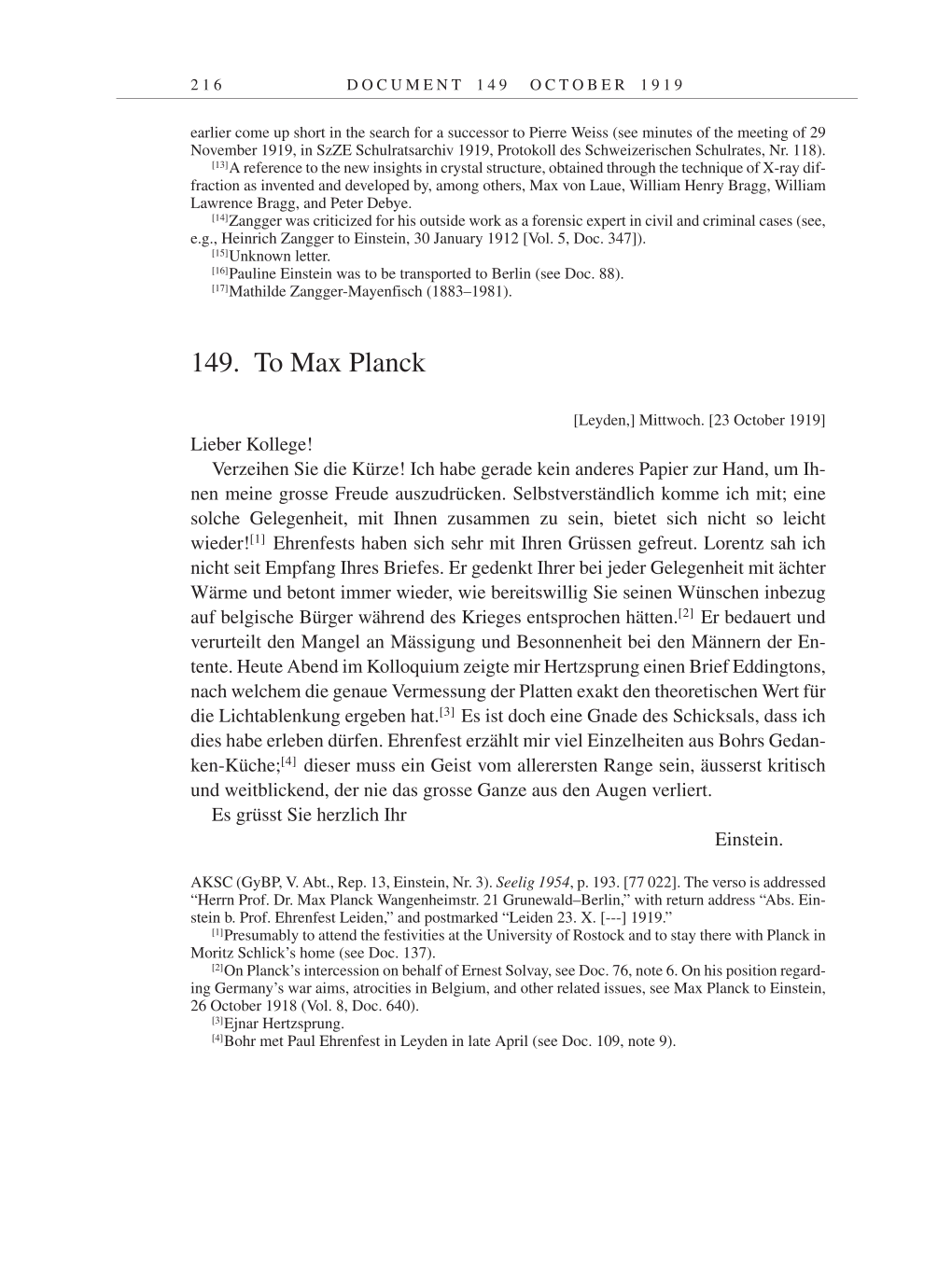 Volume 9: The Berlin Years: Correspondence January 1919-April 1920 page 216