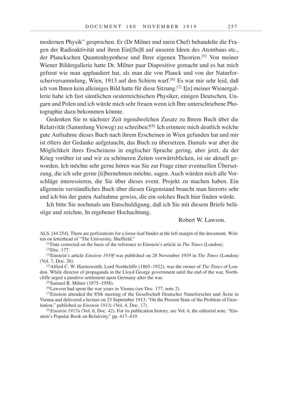 Volume 9: The Berlin Years: Correspondence January 1919-April 1920 page 257