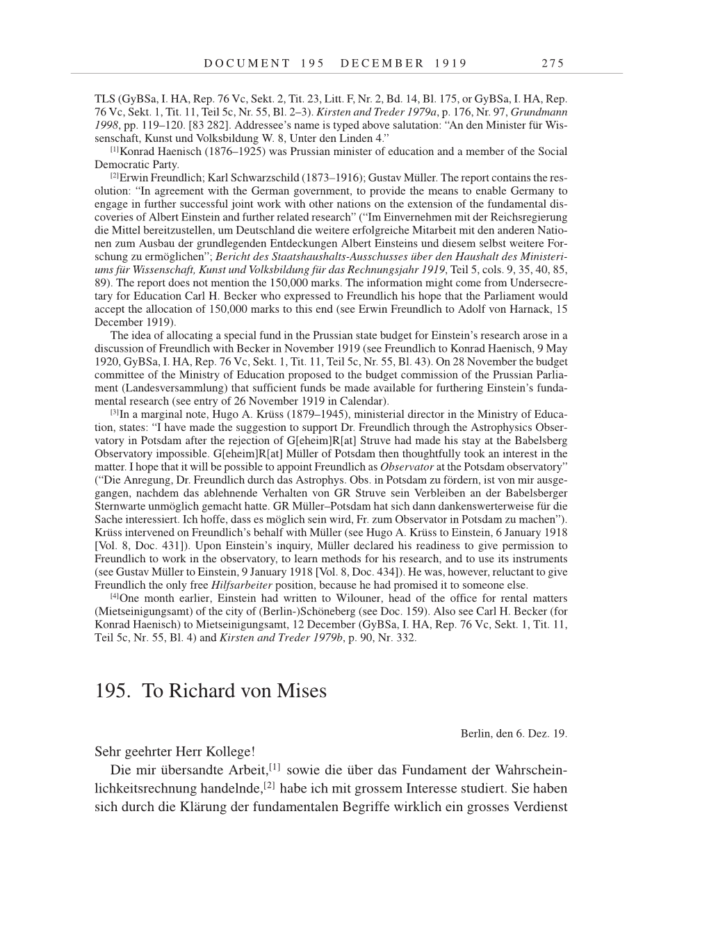 Volume 9: The Berlin Years: Correspondence January 1919-April 1920 page 275