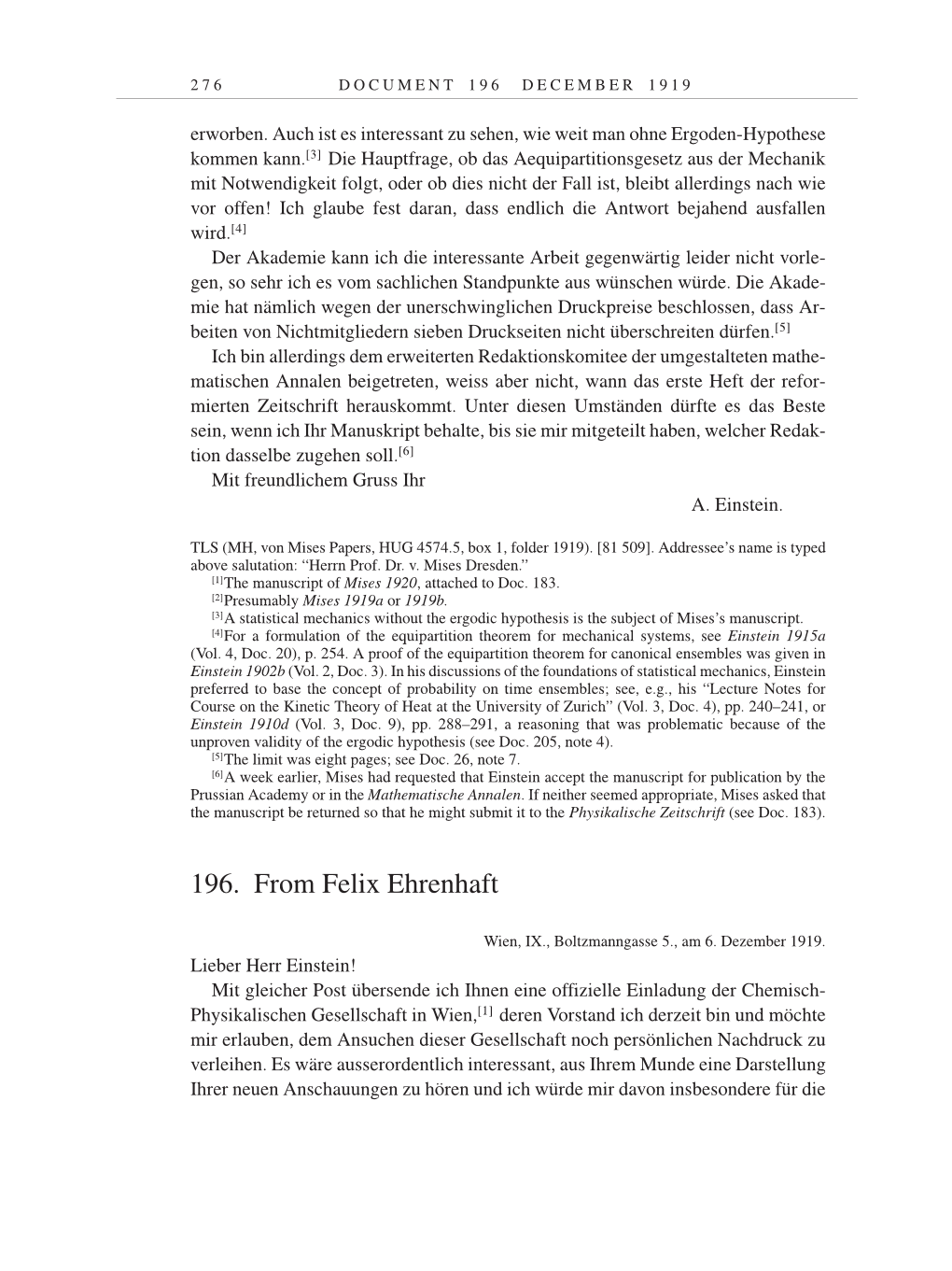 Volume 9: The Berlin Years: Correspondence January 1919-April 1920 page 276