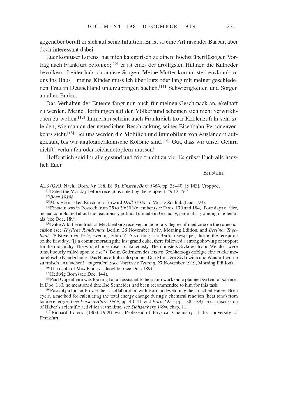 Volume 9: The Berlin Years: Correspondence January 1919-April 1920 page 281