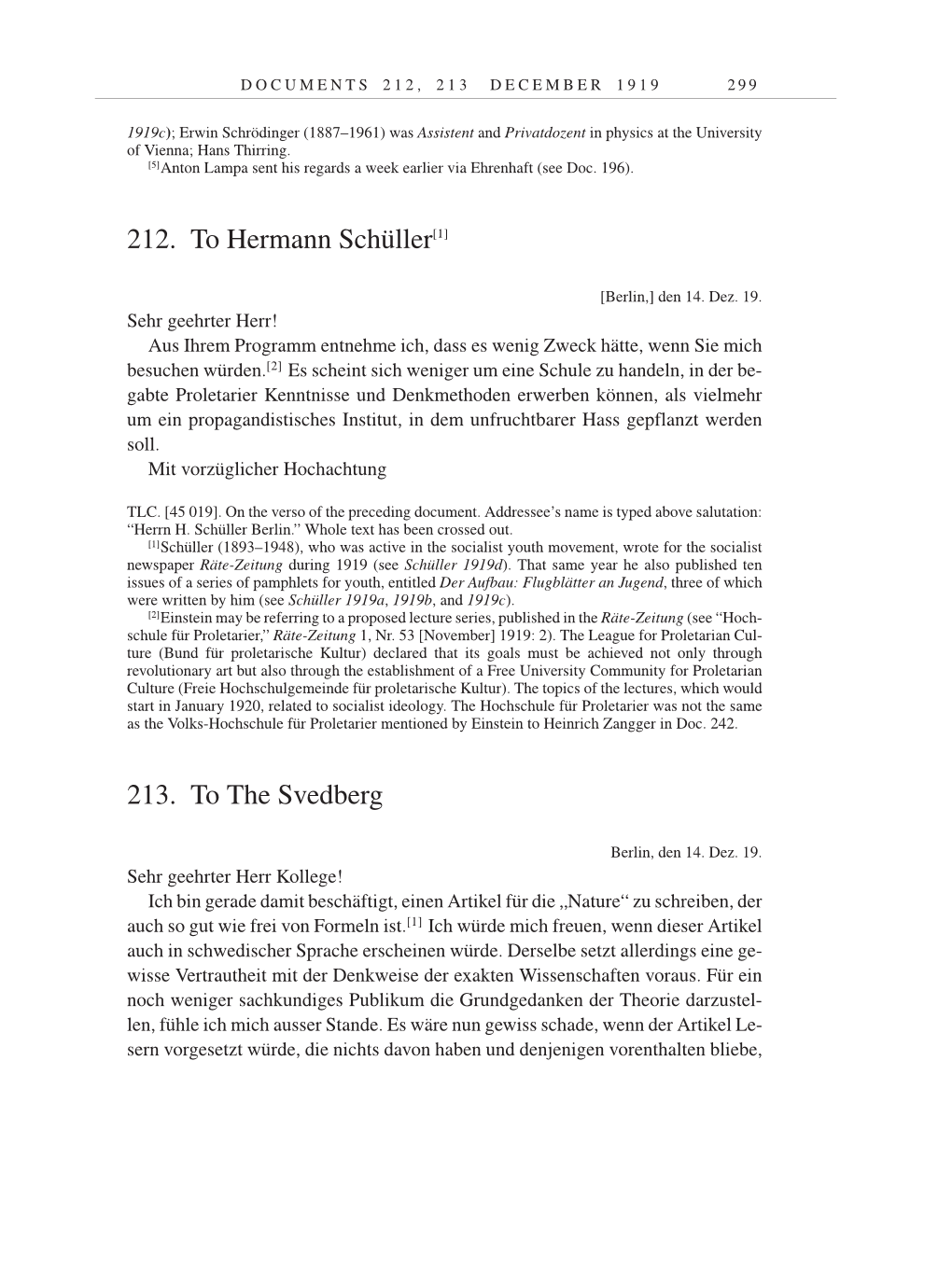 Volume 9: The Berlin Years: Correspondence January 1919-April 1920 page 299