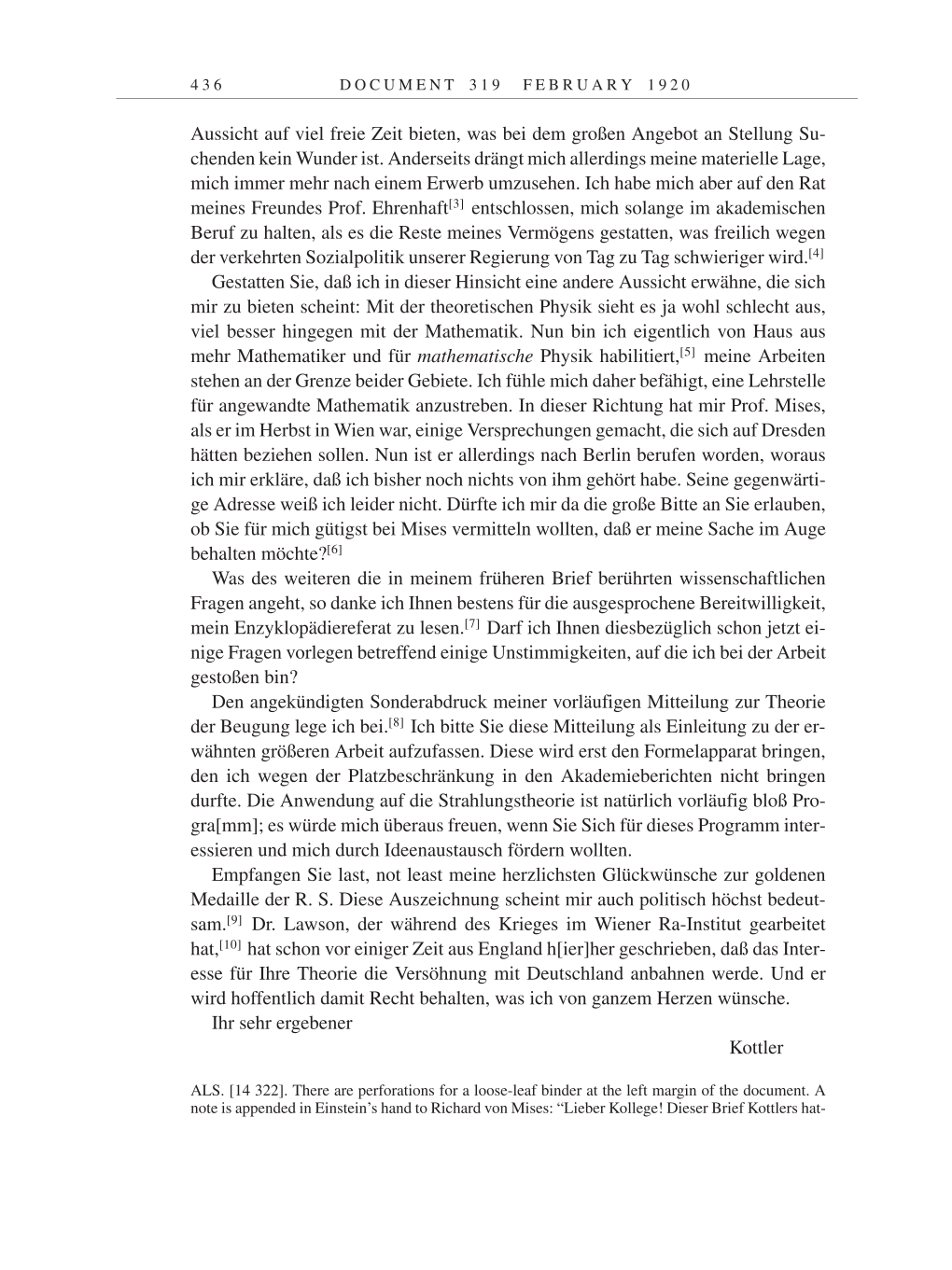 Volume 9: The Berlin Years: Correspondence January 1919-April 1920 page 436