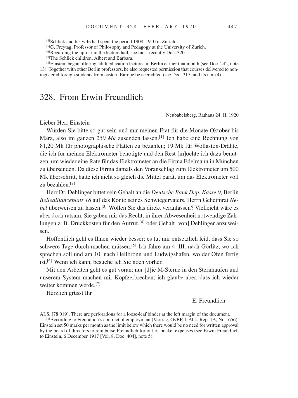 Volume 9: The Berlin Years: Correspondence January 1919-April 1920 page 447