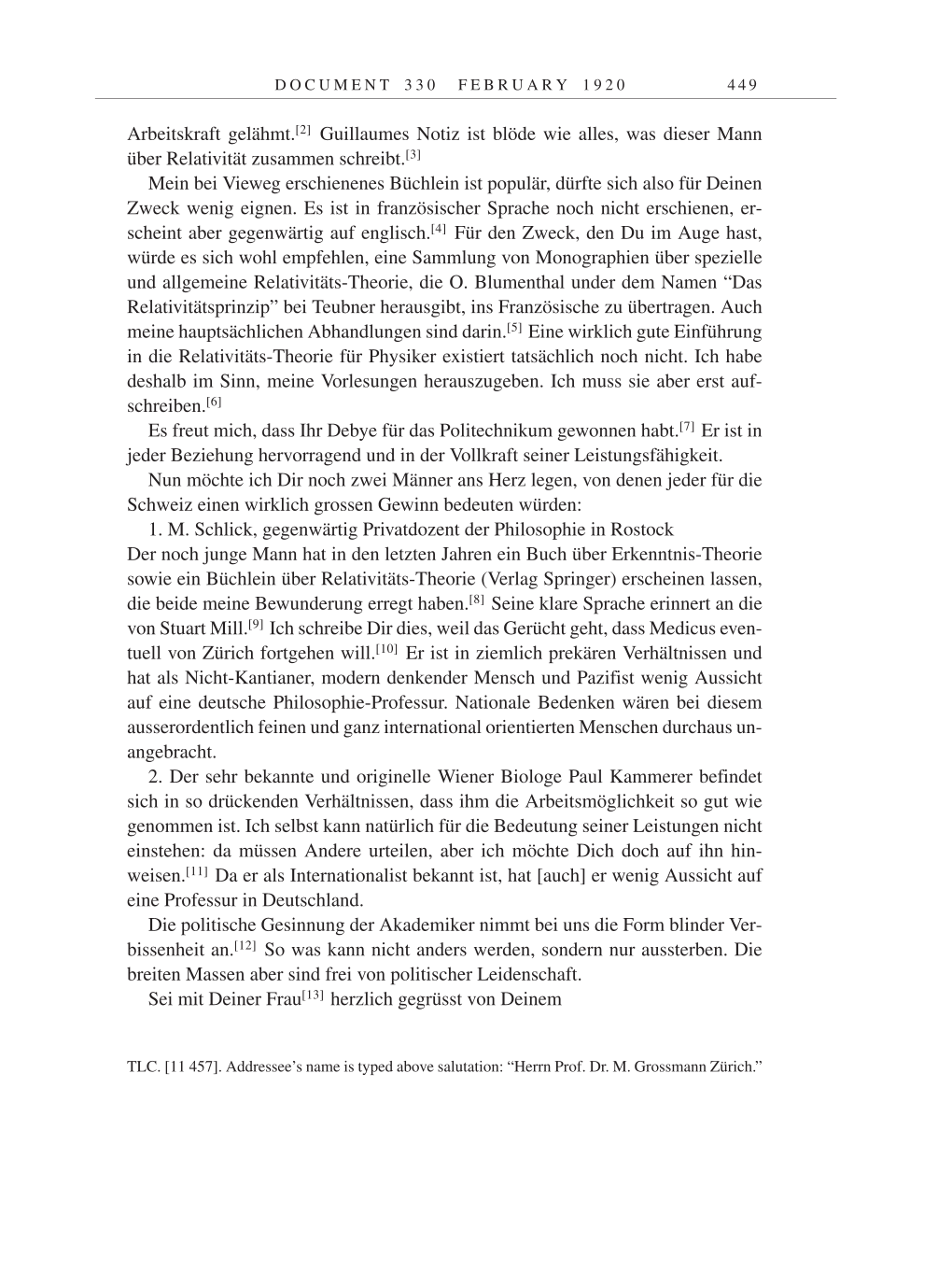 Volume 9: The Berlin Years: Correspondence January 1919-April 1920 page 449