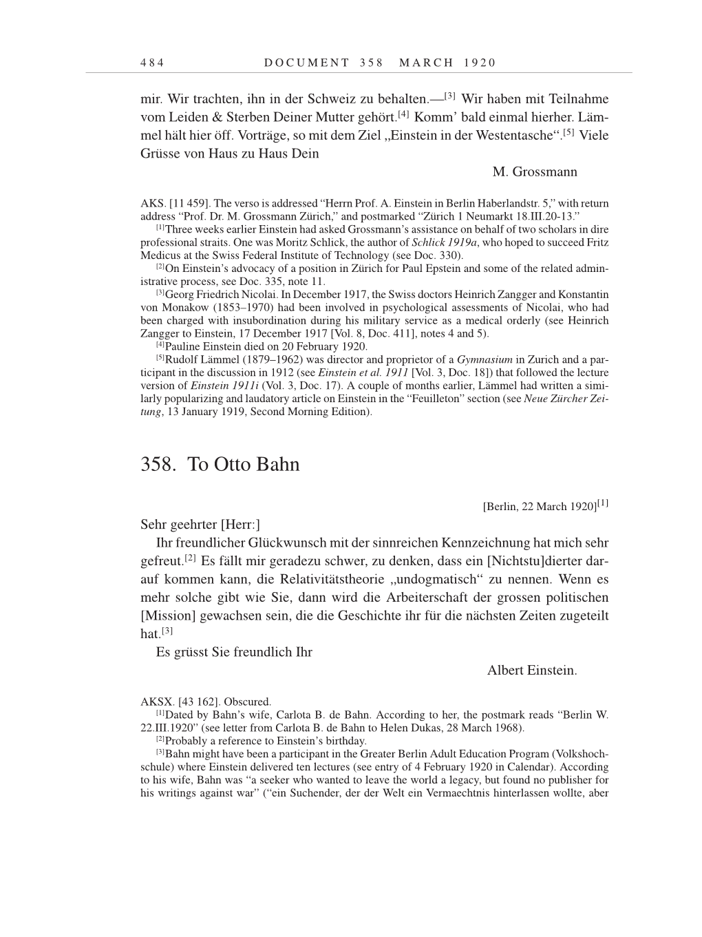 Volume 9: The Berlin Years: Correspondence January 1919-April 1920 page 484