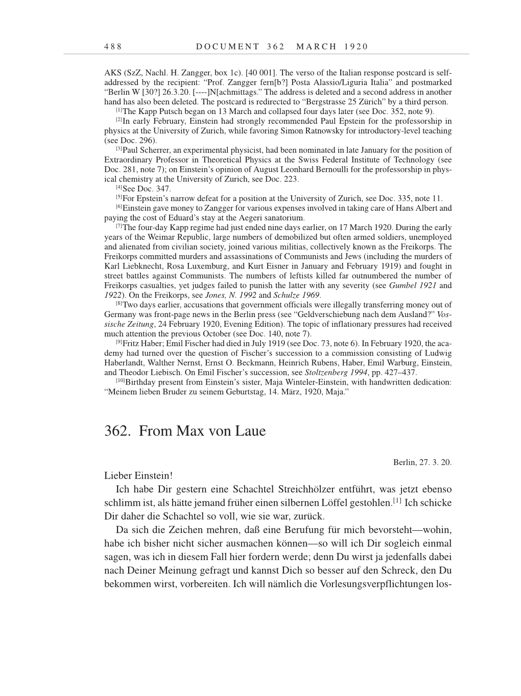 Volume 9: The Berlin Years: Correspondence January 1919-April 1920 page 488