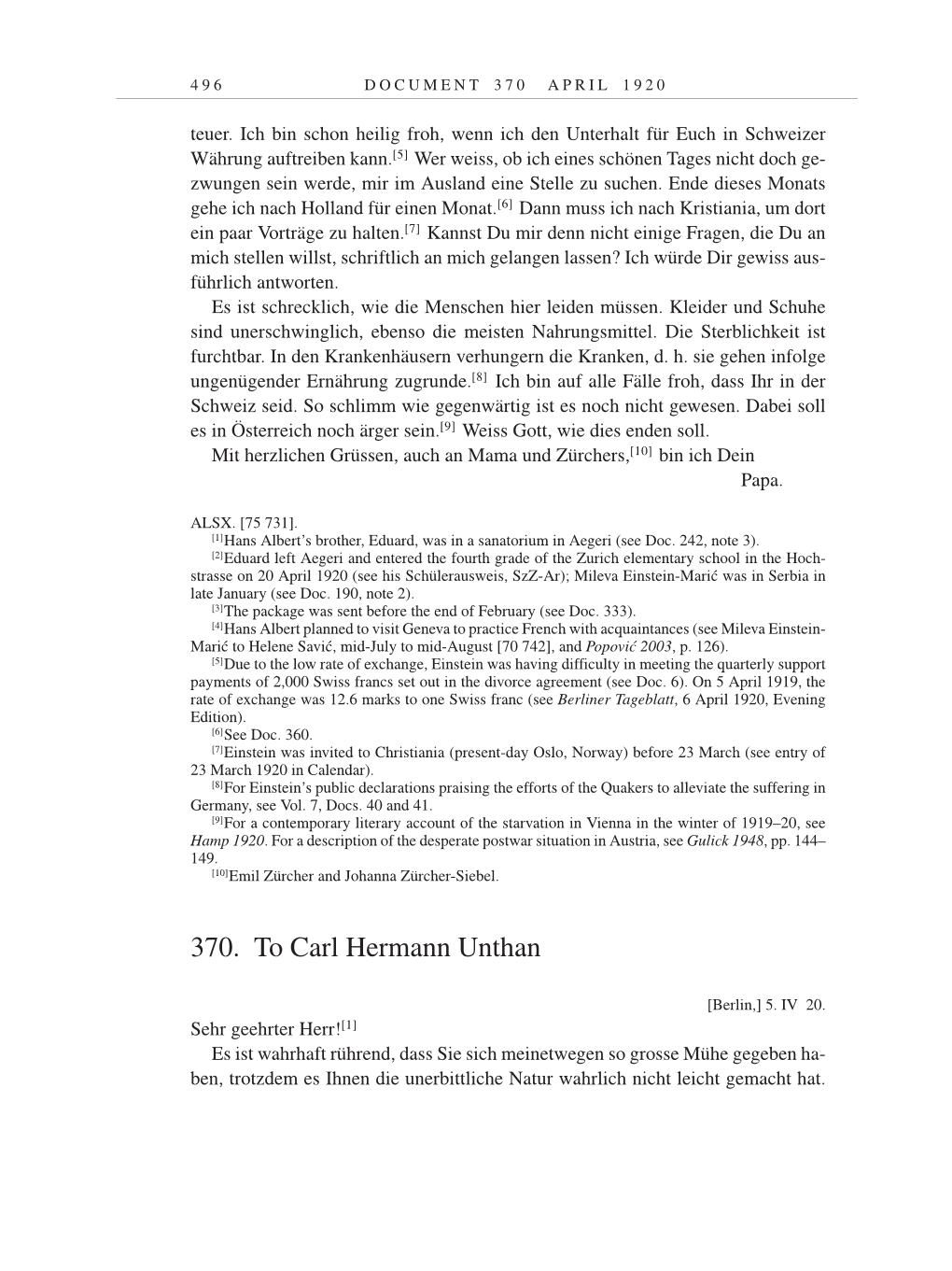 Volume 9: The Berlin Years: Correspondence January 1919-April 1920 page 496