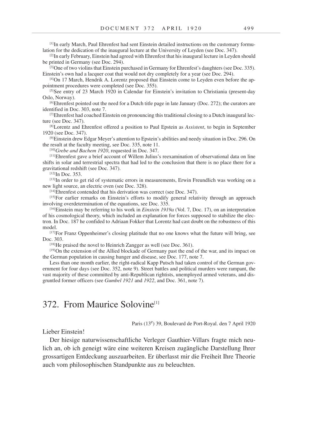 Volume 9: The Berlin Years: Correspondence January 1919-April 1920 page 499