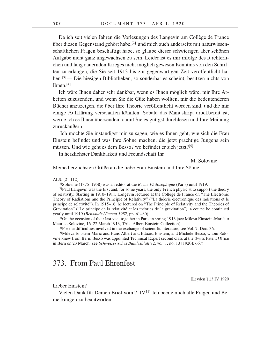 Volume 9: The Berlin Years: Correspondence January 1919-April 1920 page 500