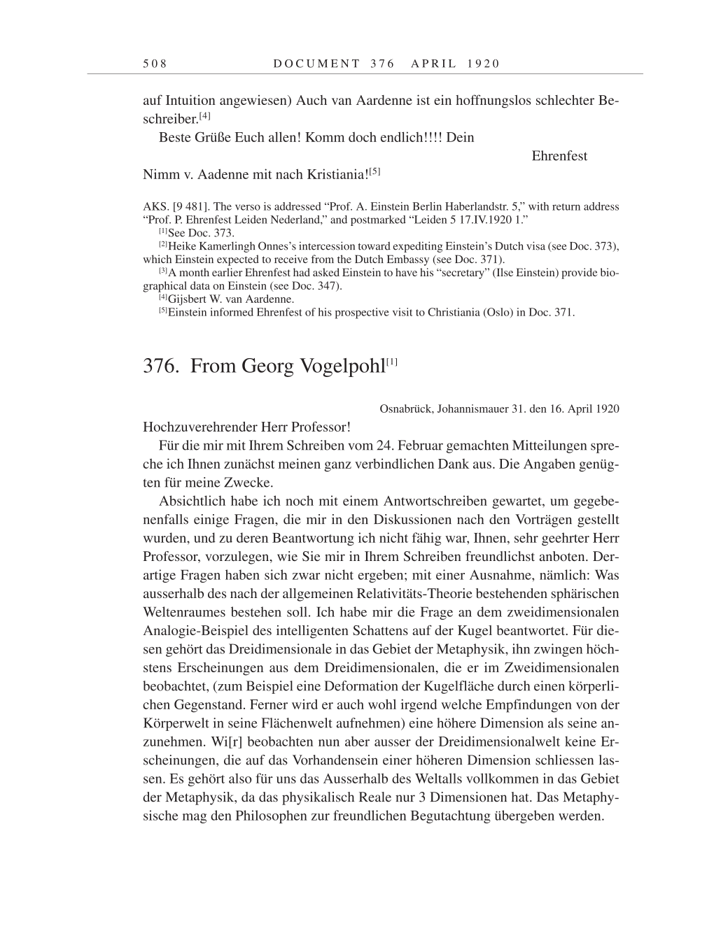 Volume 9: The Berlin Years: Correspondence January 1919-April 1920 page 508