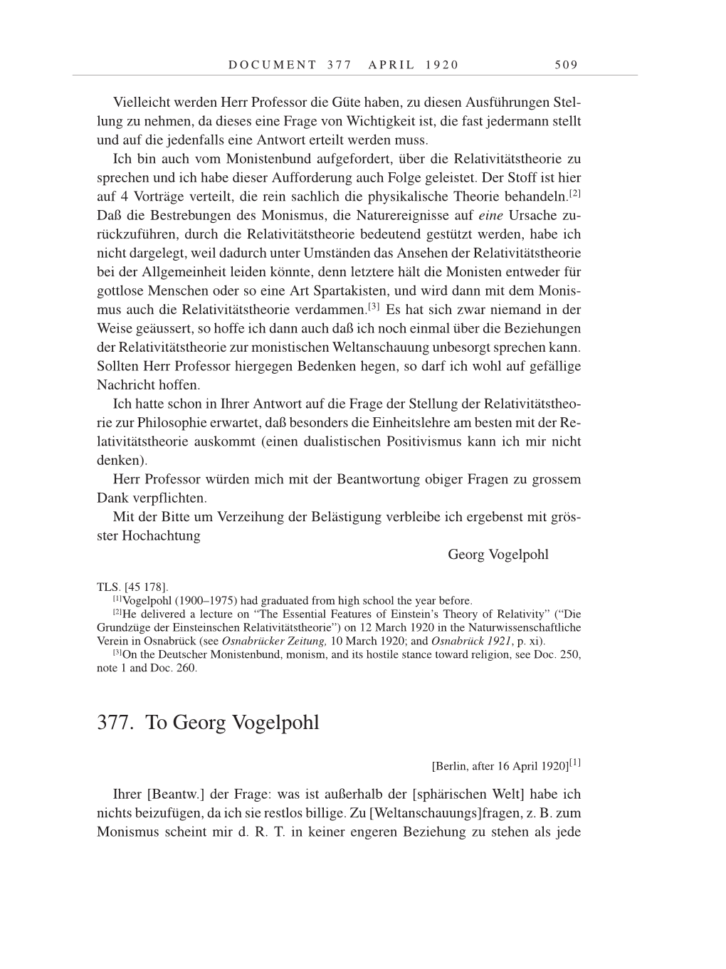 Volume 9: The Berlin Years: Correspondence January 1919-April 1920 page 509