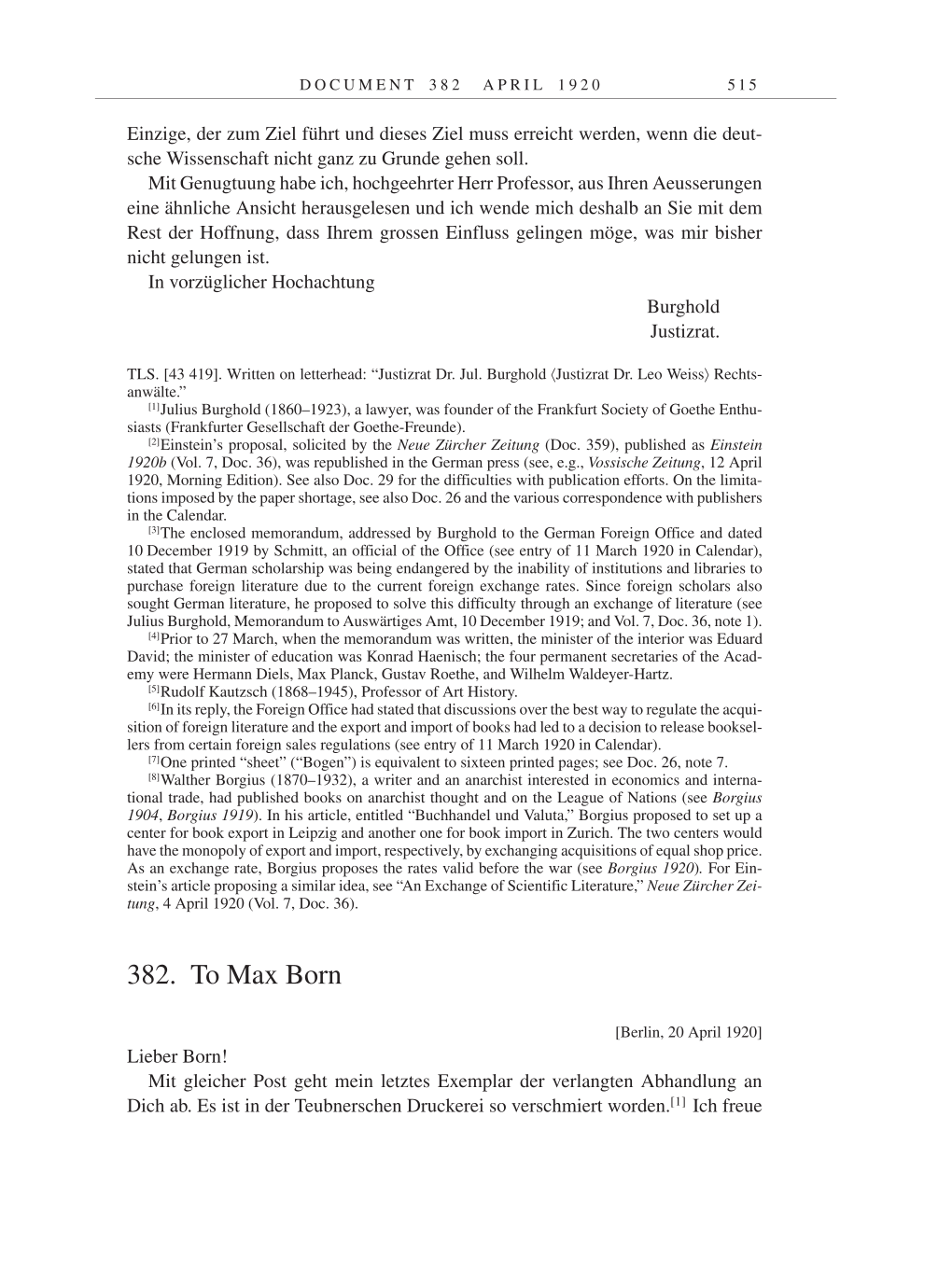 Volume 9: The Berlin Years: Correspondence January 1919-April 1920 page 515