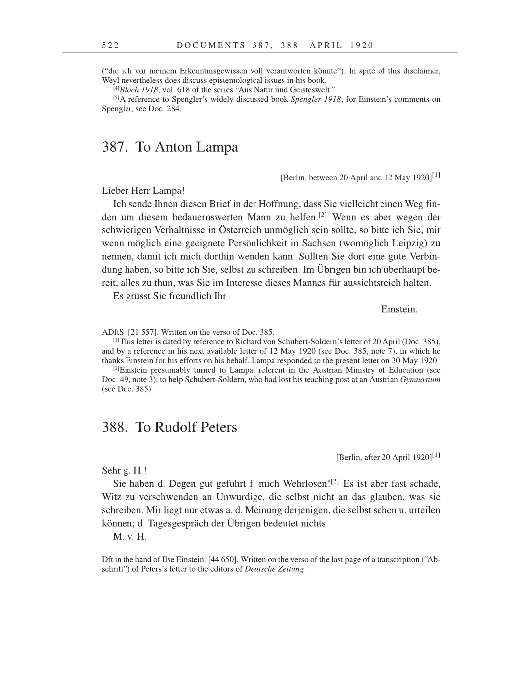 Volume 9: The Berlin Years: Correspondence January 1919-April 1920 page 522
