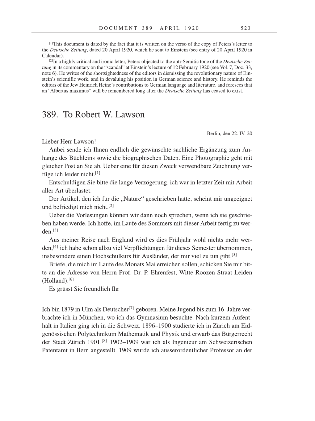 Volume 9: The Berlin Years: Correspondence January 1919-April 1920 page 523