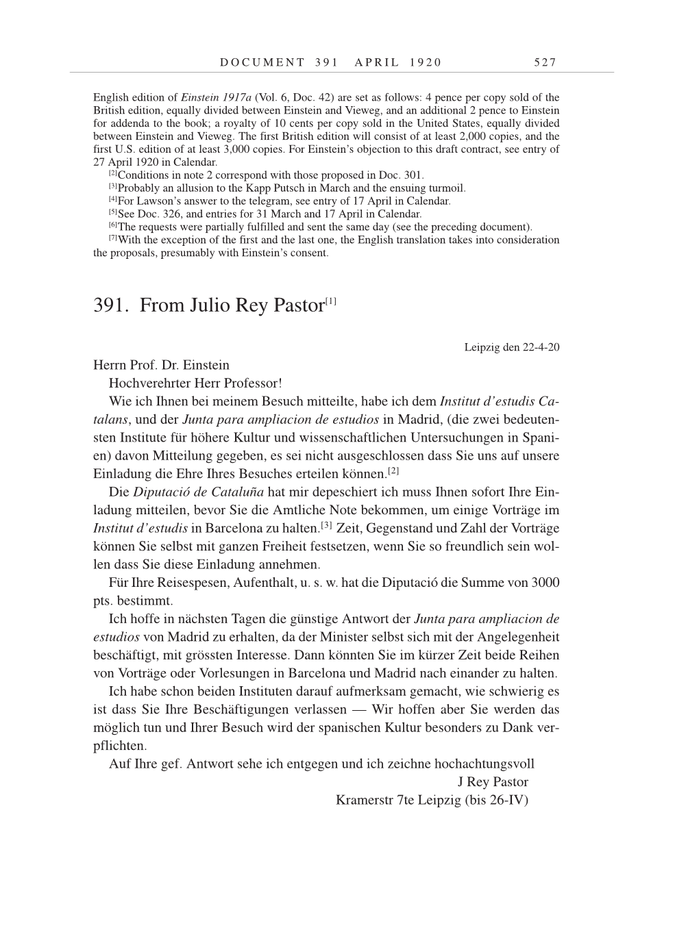 Volume 9: The Berlin Years: Correspondence January 1919-April 1920 page 527