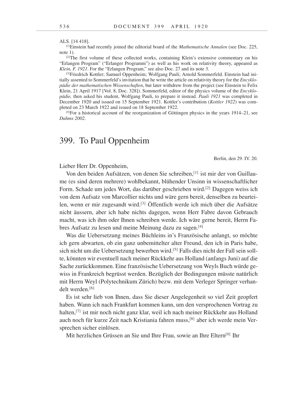 Volume 9: The Berlin Years: Correspondence January 1919-April 1920 page 536