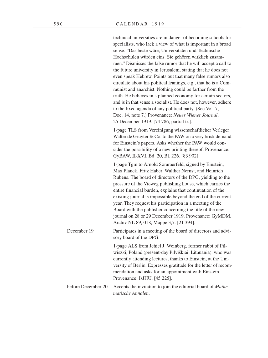 Volume 9: The Berlin Years: Correspondence January 1919-April 1920 page 590