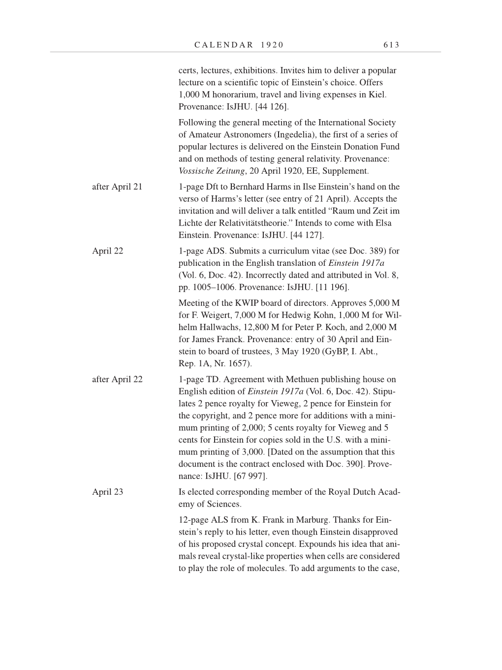 Volume 9: The Berlin Years: Correspondence January 1919-April 1920 page 613