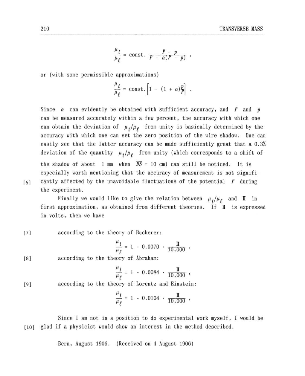 Volume 2: The Swiss Years: Writings, 1900-1909 (English translation supplement) page 210