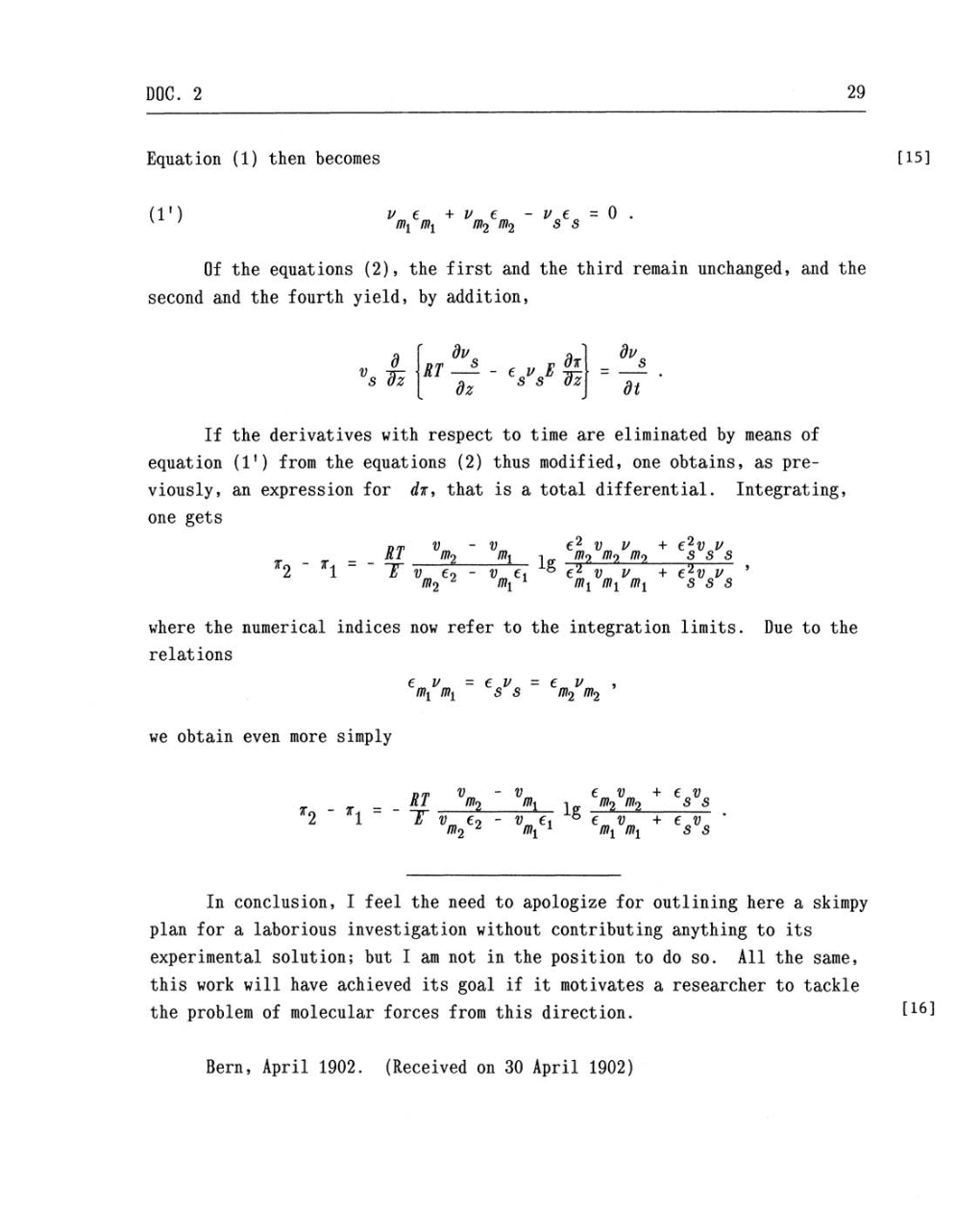 Volume 2: The Swiss Years: Writings, 1900-1909 (English translation supplement) page 29