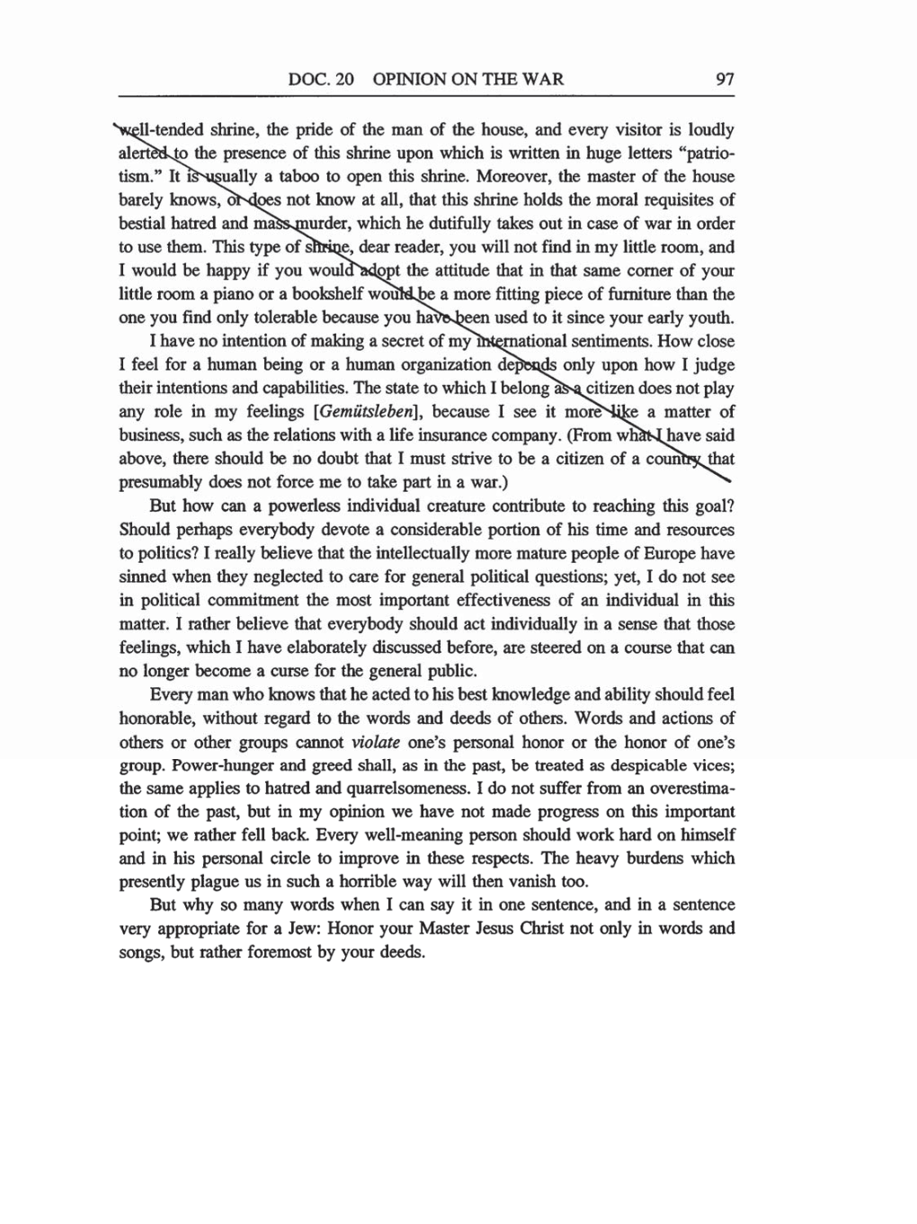 Volume 6: The Berlin Years: Writings, 1914-1917 (English translation supplement) page 97