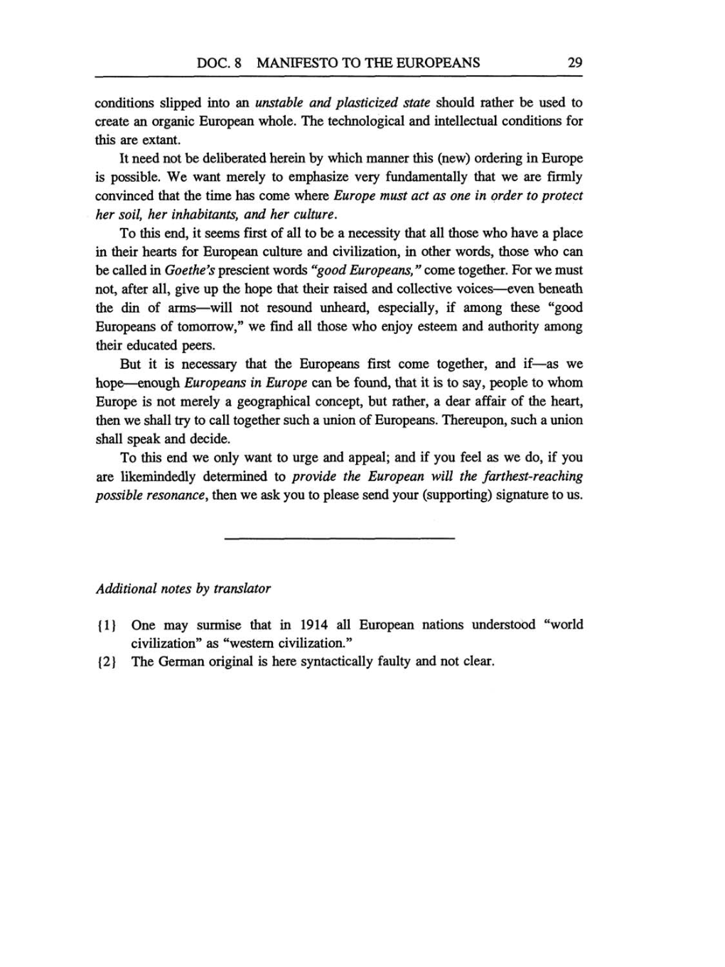 Volume 6: The Berlin Years: Writings, 1914-1917 (English translation supplement) page 29