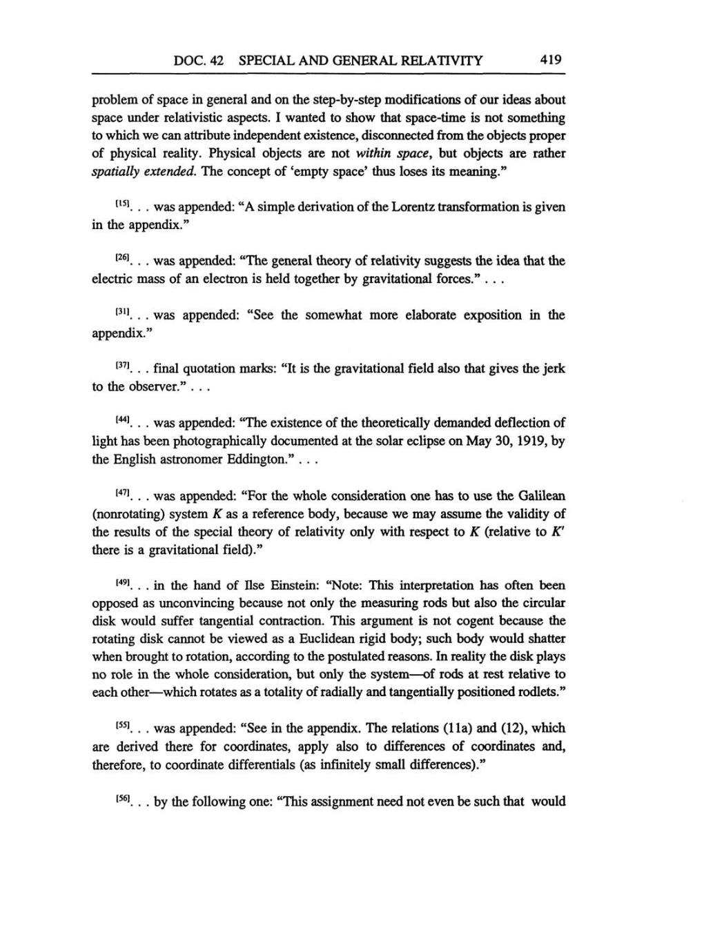 Volume 6: The Berlin Years: Writings, 1914-1917 (English translation supplement) page 419