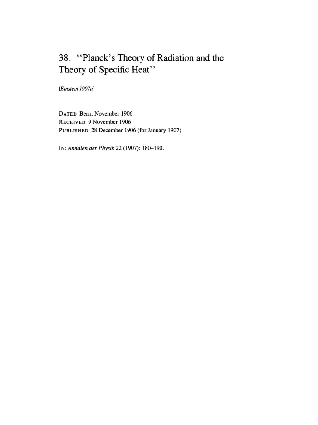 Volume 2: The Swiss Years: Writings, 1900-1909 page 378