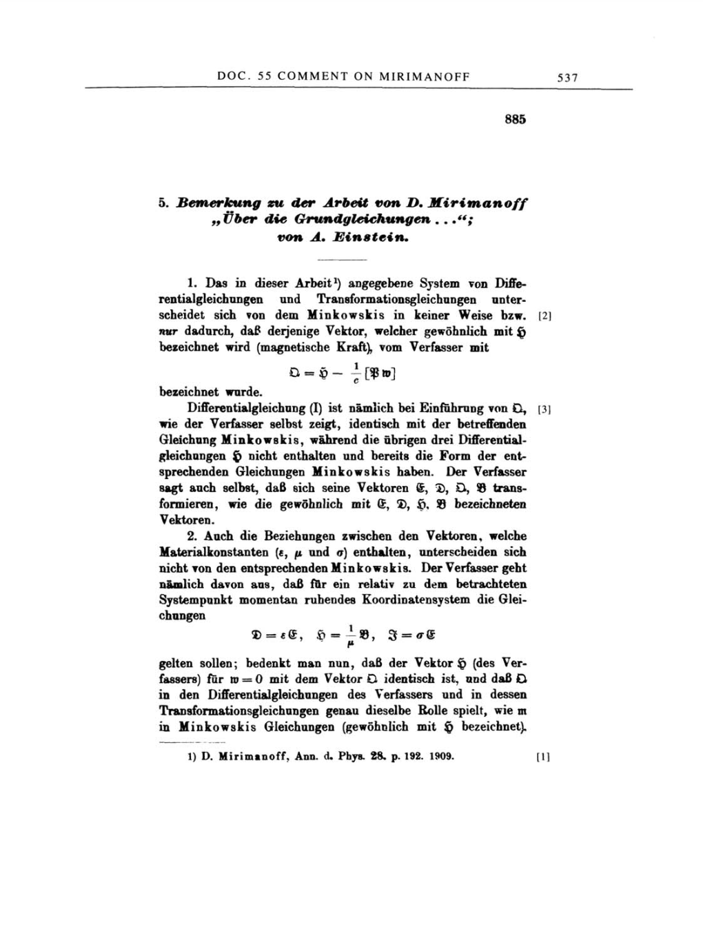 Volume 2: The Swiss Years: Writings, 1900-1909 page 537