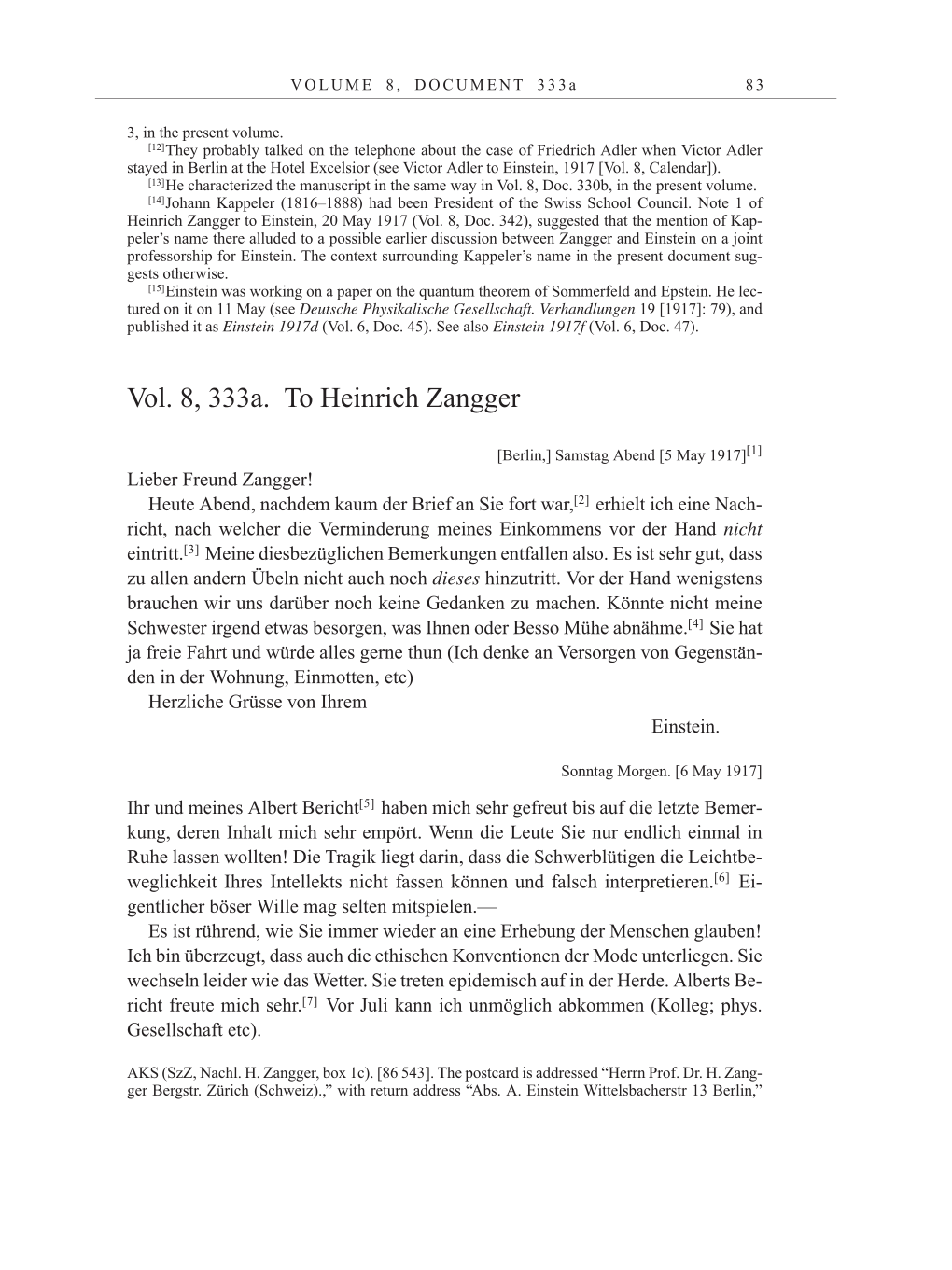 Volume 10: The Berlin Years: Correspondence May-December 1920 / Supplementary Correspondence 1909-1920 page 83