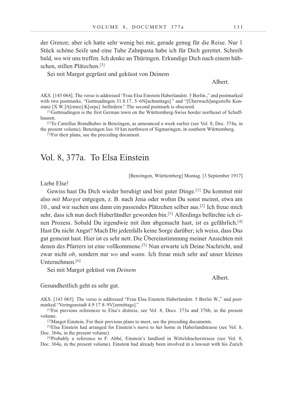 Volume 10: The Berlin Years: Correspondence May-December 1920 / Supplementary Correspondence 1909-1920 page 131