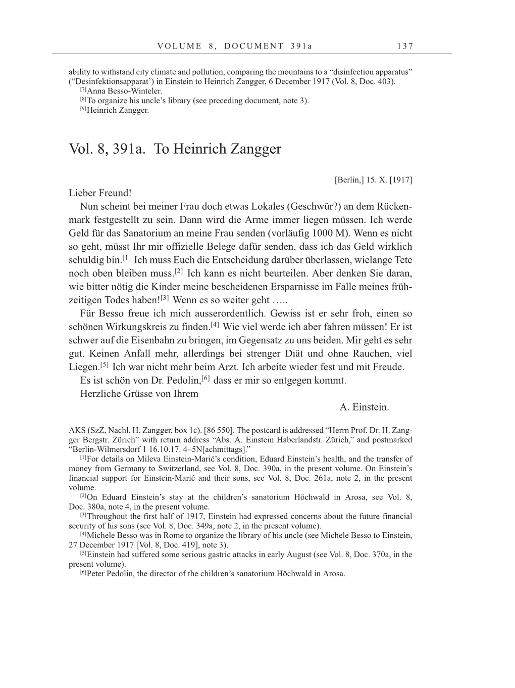 Volume 10: The Berlin Years: Correspondence May-December 1920 / Supplementary Correspondence 1909-1920 page 137