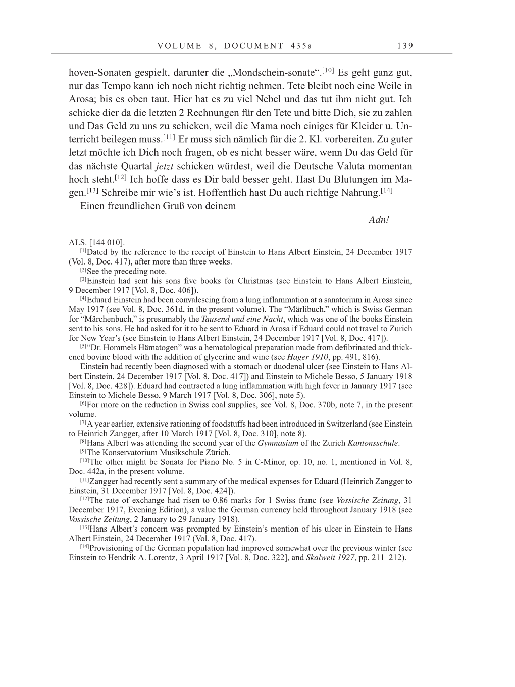 Volume 10: The Berlin Years: Correspondence May-December 1920 / Supplementary Correspondence 1909-1920 page 139